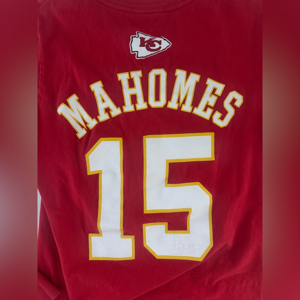 Kansas City Chiefs - Kids Long Sleeve Shirt #15 Patrick Mahomes - Picture 6 of 7